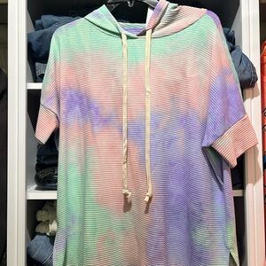 Honeyme Pastel Tie-Dye Hoodie in Mint, Lavender & Pink